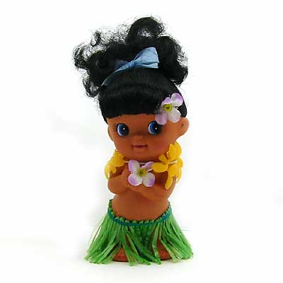 ハワイアンフラドール/Hawaiian Hula Doll A／人形（ミニドール アロハ ビニール ） ★ ハワイアンジュエリーのアロハギフト