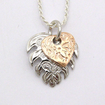 yHoku LelezVo[y_g^s/s Monstera & Rose Heart Pendant^nCAWG[^Vo[^Vo[lbNXEy_g