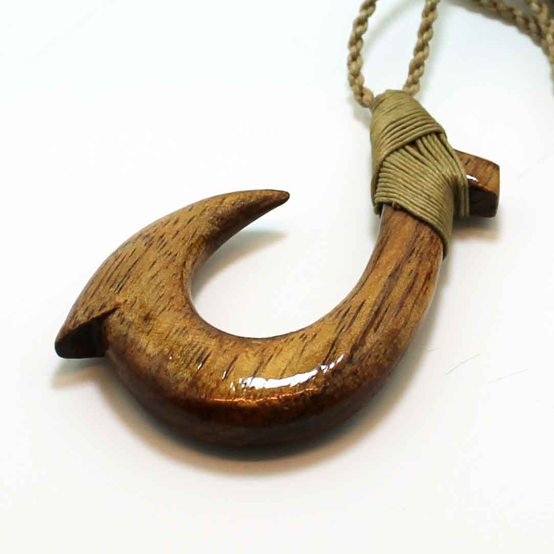 Koa Wood Necklace / コアウッドネックレス / Fish Hook／ ☆ 幸せを ...