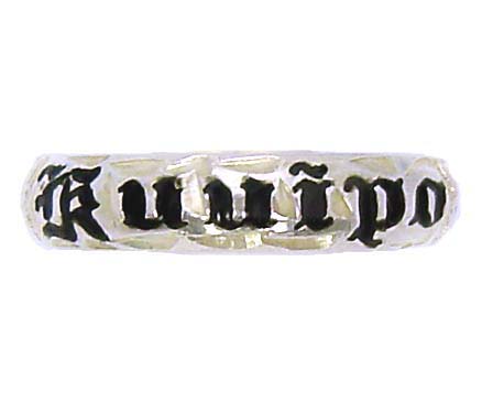 yMokuleia JewelryzKuuipo Ring 4mm Enamel BLACK 10^nCAWG[^Vo[^v`I[_[EVo[925O