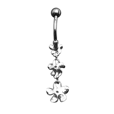 yHoku LelezVo[{fBsAX Belly Ring 12mm 2 Plumeria Flower({fBsAX)^nCAWG[^Vo[^Vo[{fBsAX