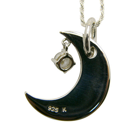 yMokuleia Jewelryz蒤Vo[y_g SP Half Moon CZ Scroll Pendant/SS^nCAWG[^Vo[^Vo[lbNXEy_g