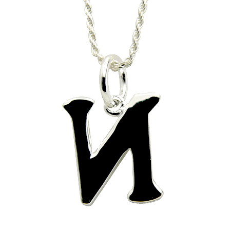 yMokuleia Jewelryz蒤Vo[y_g SP Scroll Initial Pendant (M)/SS-N^nCAWG[^Vo[^Vo[lbNXEy_g